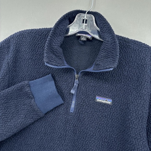 Patagonia Other - Patagonia Sweater Mens Medium Navy Blue Woolie Fleece 1/4 Zip Pullover Jacket‎